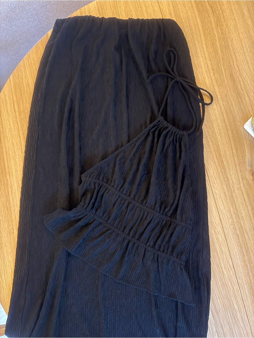 Black Women's Maxi Skirt and halter top - Elegant Textured Design from Revolve